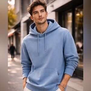 NN07 Stylish Sky Blue Men's Hoodie